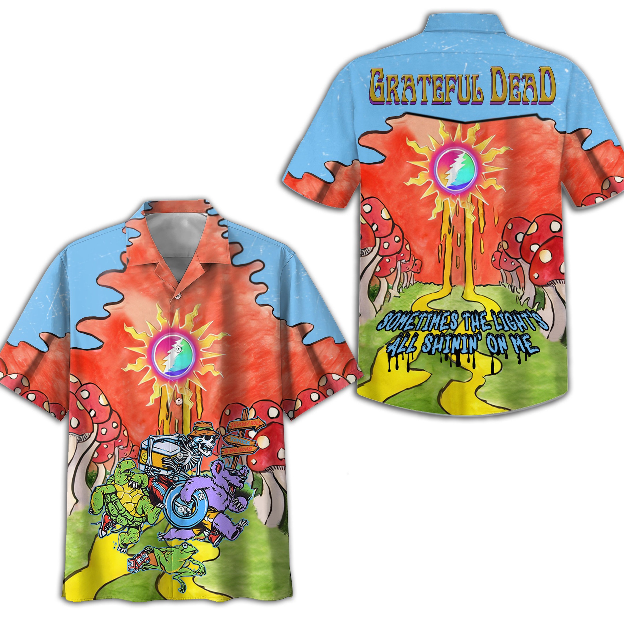 weird 26 colorful design grateful dead music hawaiian shirt wosm9