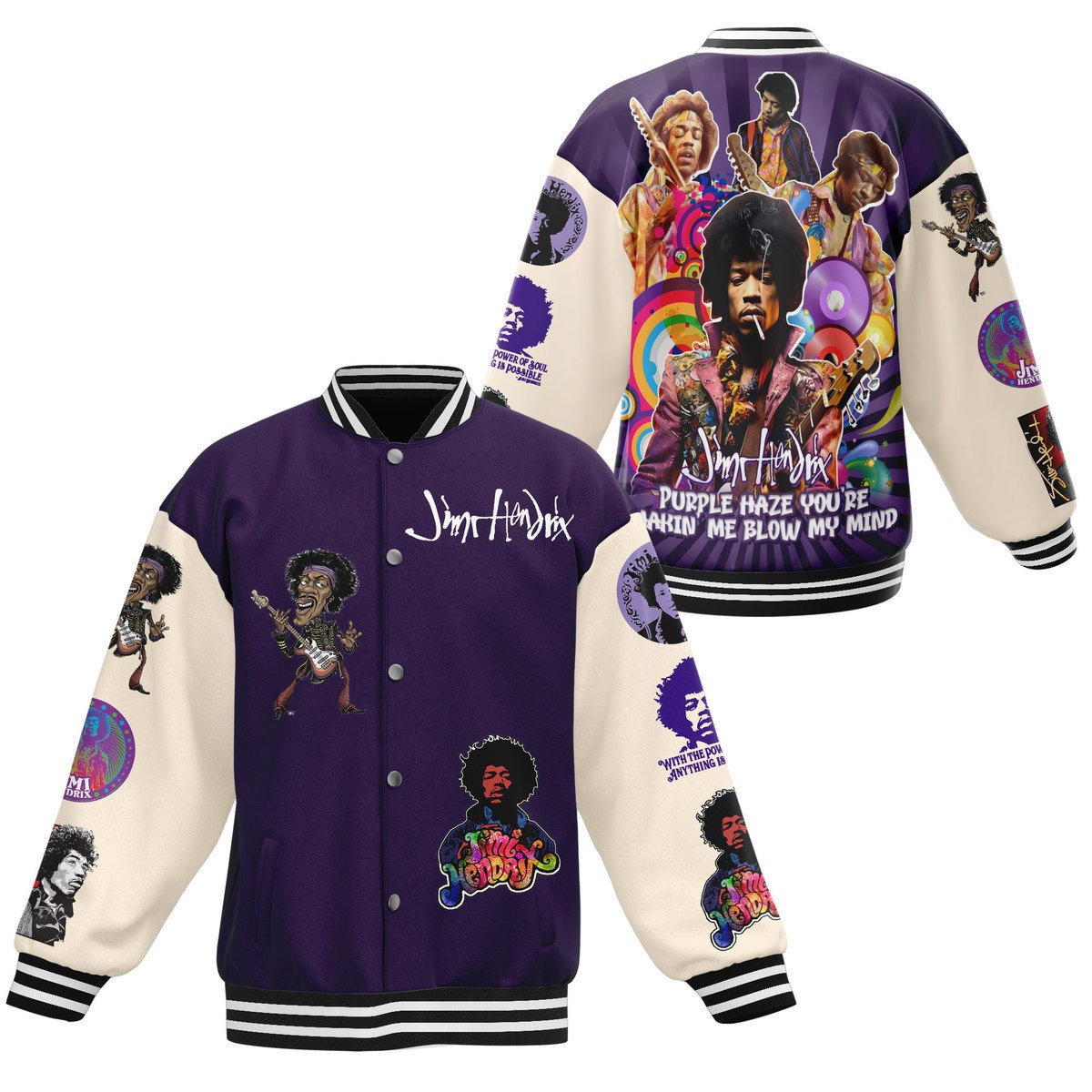 weird cool jimi hendrix purple baseball jacket afti4