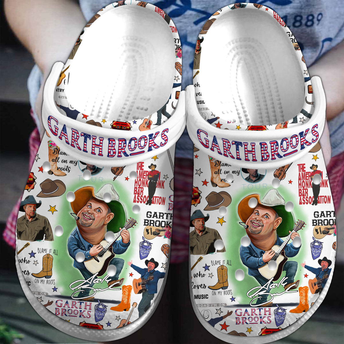 weird funny shoes garth brooks white music clogs fast shipping worldwide cbuj8