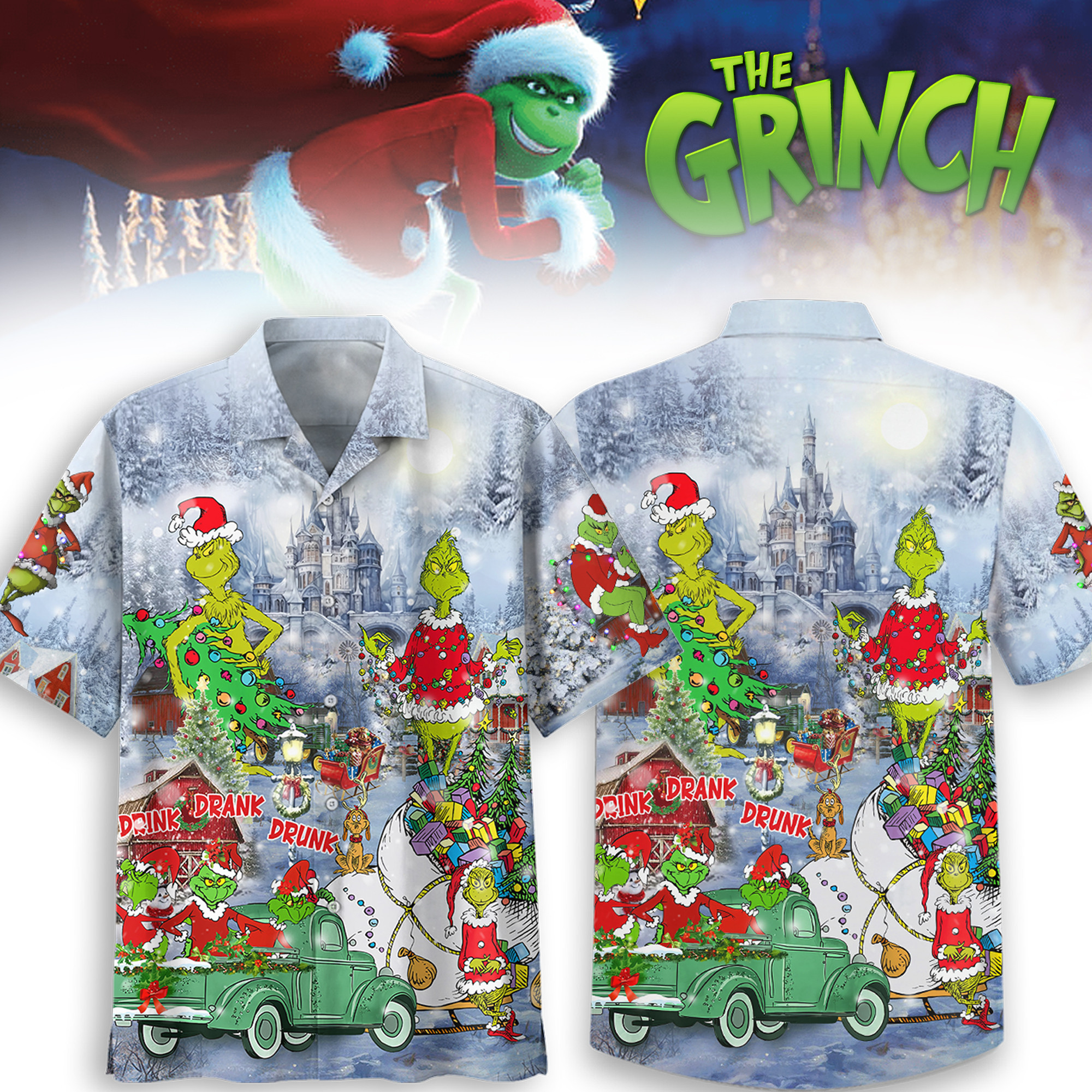 weird grinch stole the christmas hawaiian shirt h6t4e