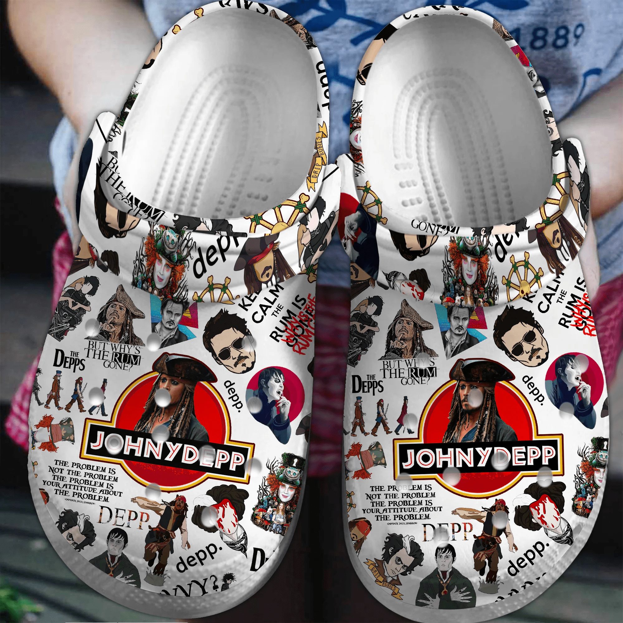 weird style johny depp movie star white clogs fast shipping worldwide gucln
