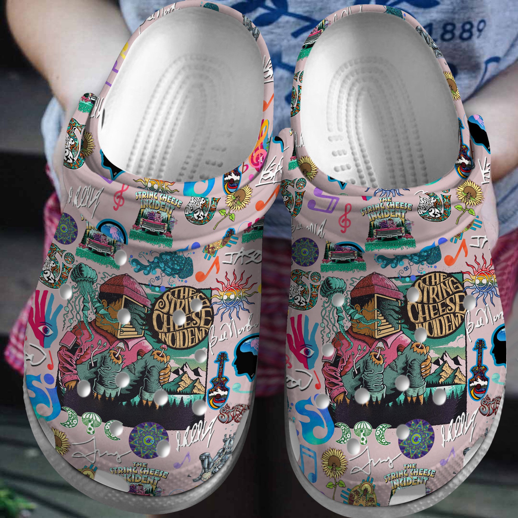 weird unique design the string cheese incident music clogs shoes lewfk