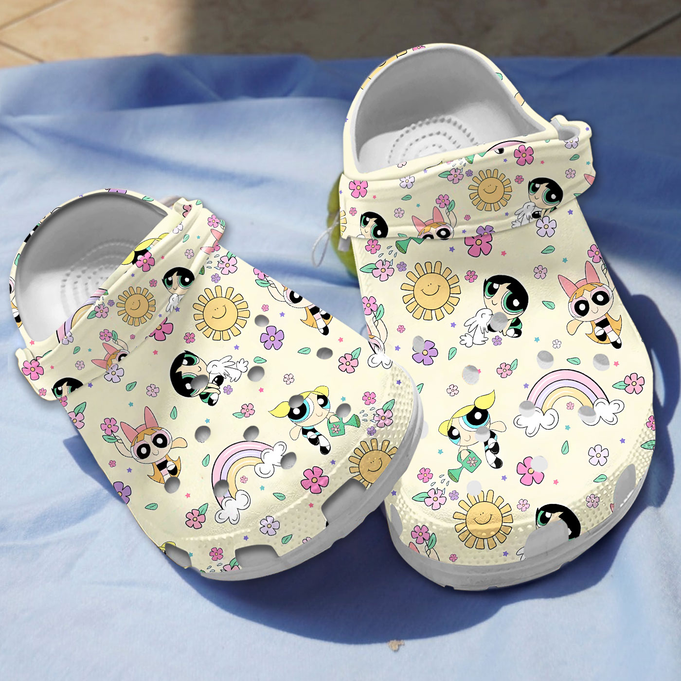 whimsical yellow powepuff girls brightful cartoon clogs fast shiping worldwide dtbe4
