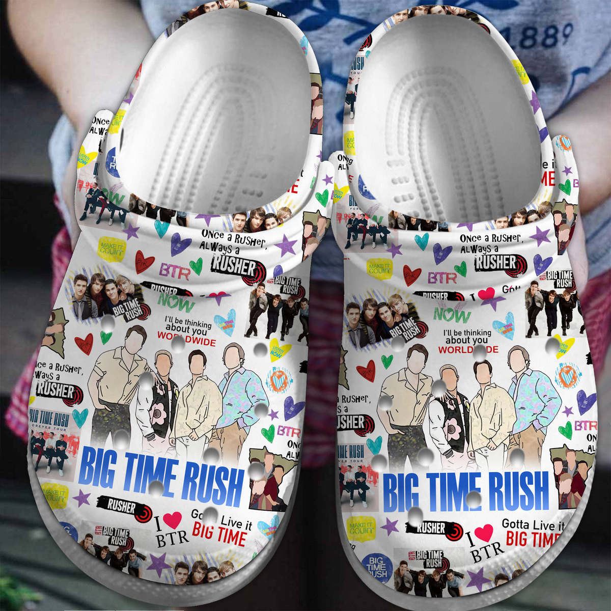 white classic slippers big rush music clogs for kids and adults katy4