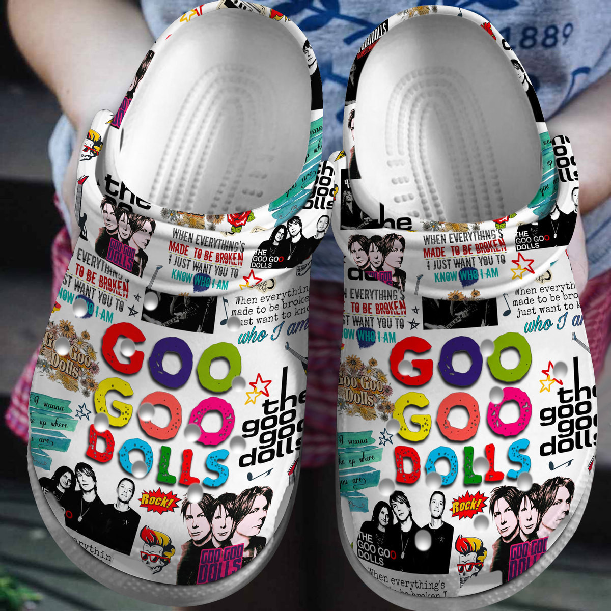 white non slip shoes goo goo dolls music clogs for kids and adults ejgnk