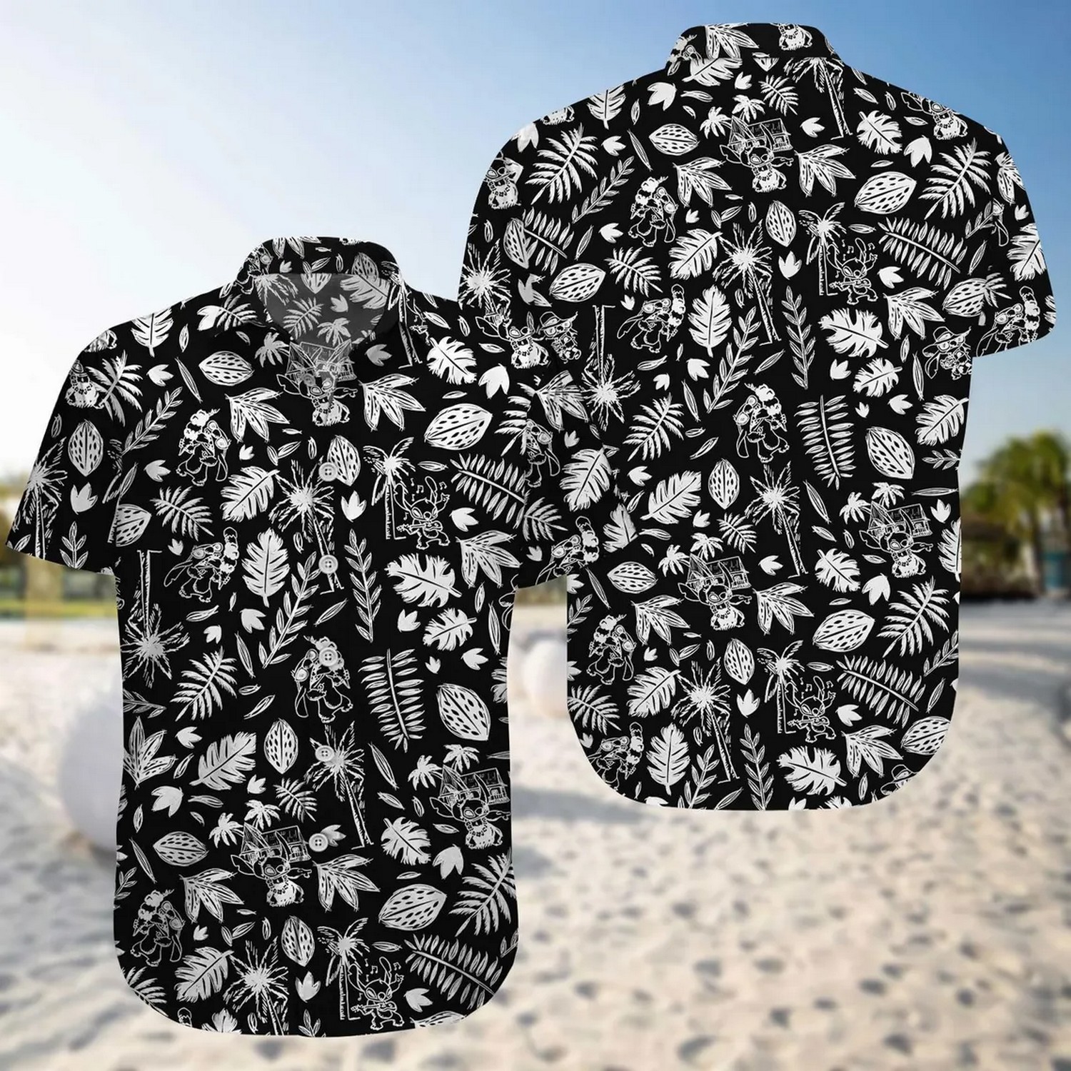 white stitch and floral back hawaiian shirt 1ugpf