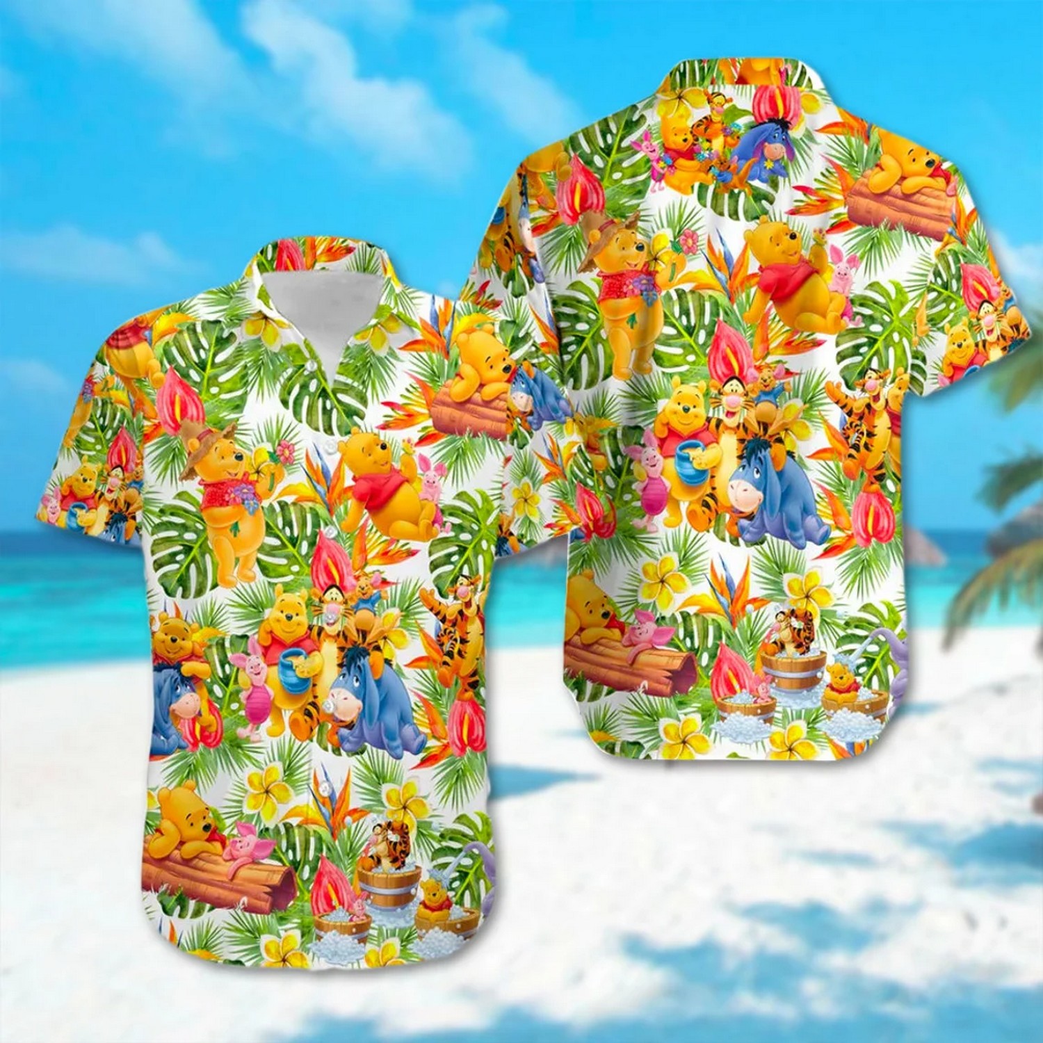 winnie the pooh and friends happy summer vacation hawaiian shirt mds2j