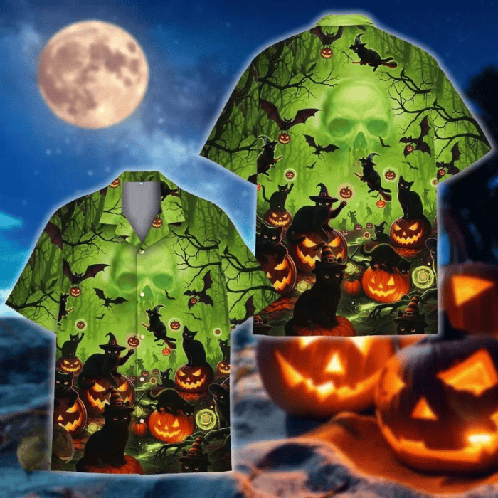 witchcraft spooky halloween night hawaiian shirt idjfv