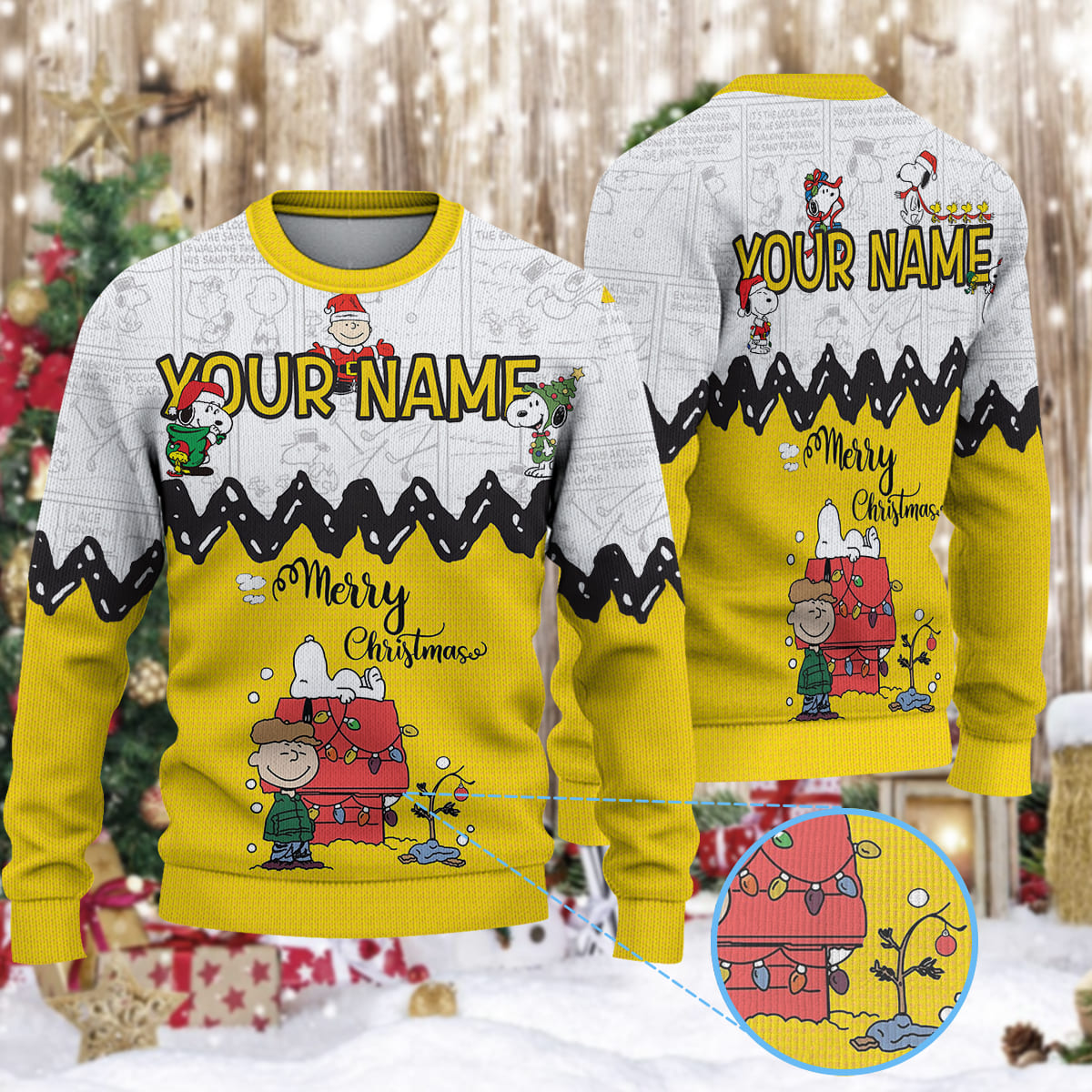 wpferpUT Personalized Snoopy Christmas Knitted Sweater 2 1