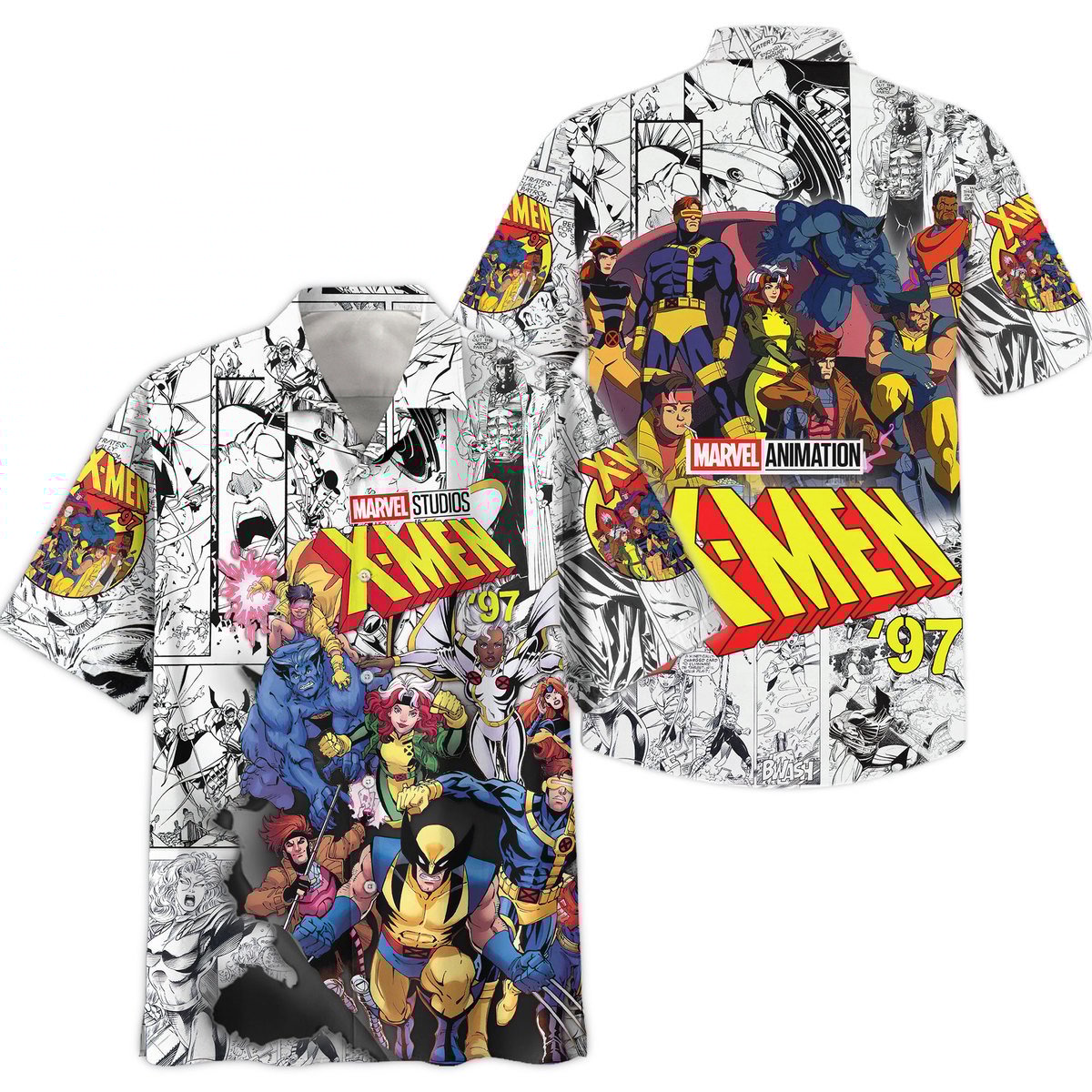 x men amazing comic style hawaiian shirt m7zyo