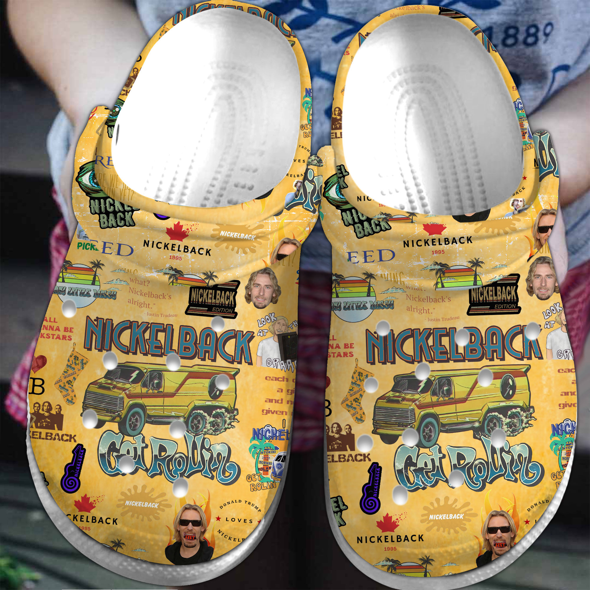 yellow nickelback rock band music clogs fast shipping worldwide mfeik