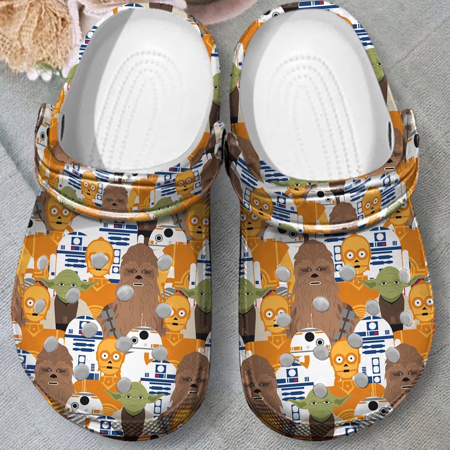 yoda and ailen star wars movie cartoon clogs for kids and adults pe0xk