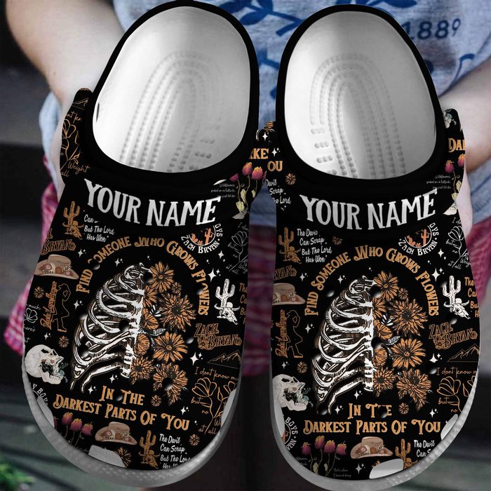 zach bryan find someone who grows flowers in the darkest parts of you black clogs dzpkp