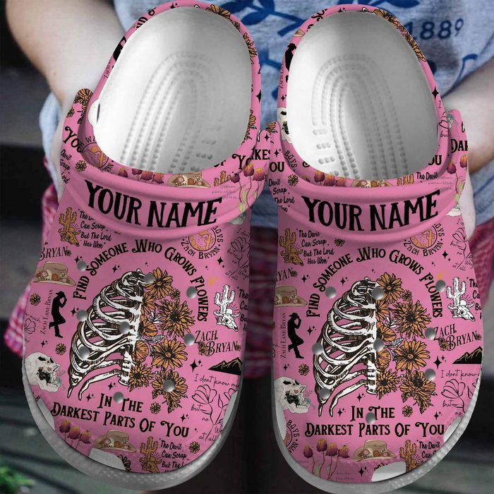 zach bryan find someone who grows flowers in the darkest parts of you pink clogs prew7
