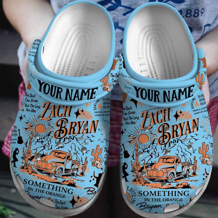 zach bryan find something in the orange blue unisex clogs pf6w8