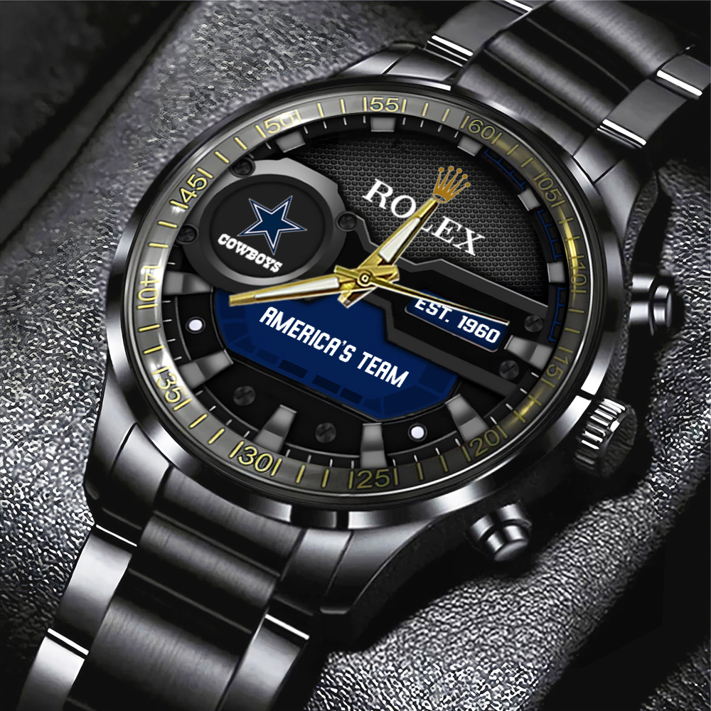 2 Dallas Cowboys x Rolex Black Stainless Steel Watch MAITM6755