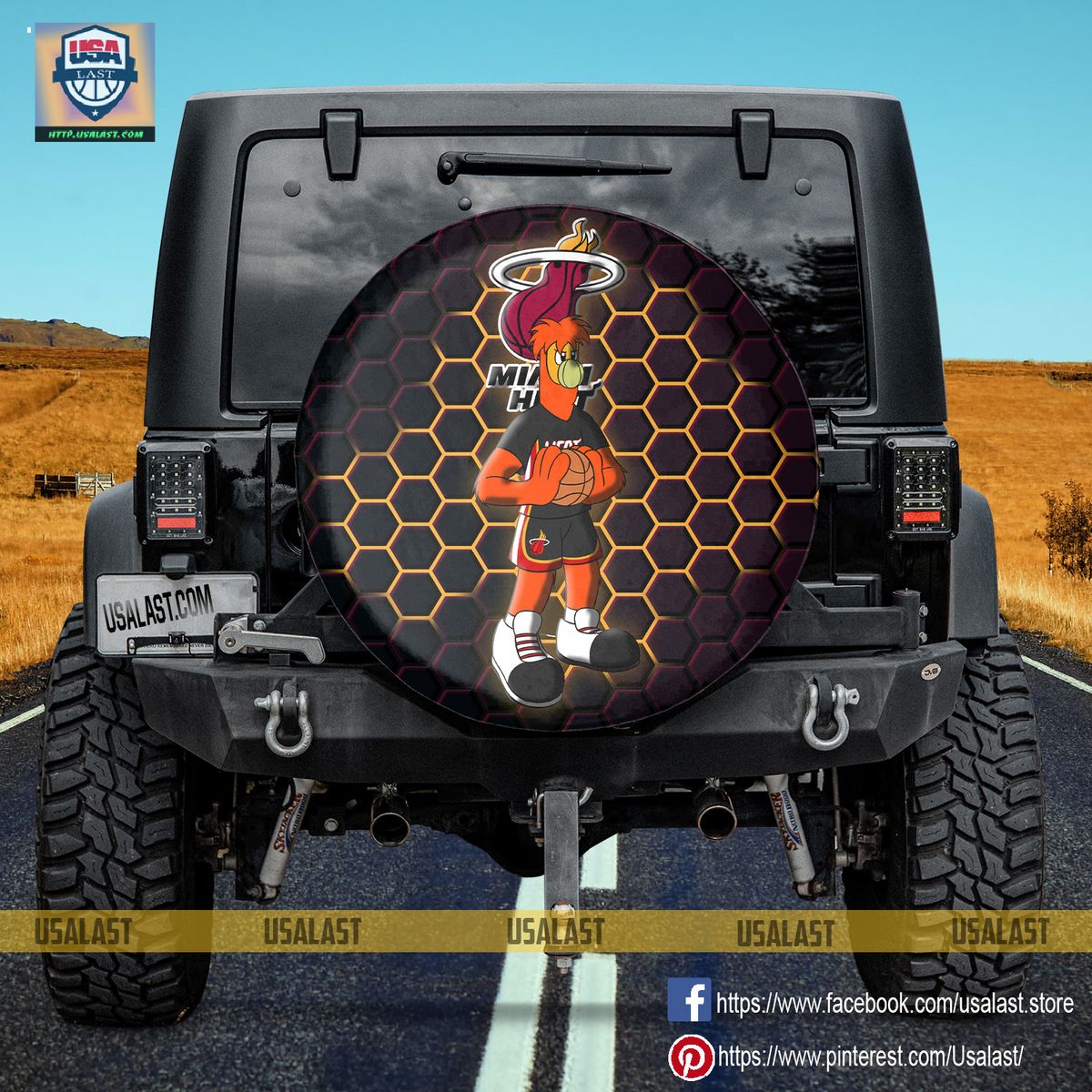 3oKbaAir miami heat nba mascot spare tire cover 3 mzx8K