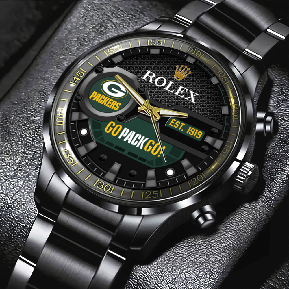 4 Green Bay Packers x Rolex Black Stainless Steel Watch MAITM10795