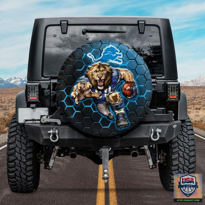 6fuaO30X BDT270522 49xxxDetroit Lions NFL Mascot Spare Tire Cover