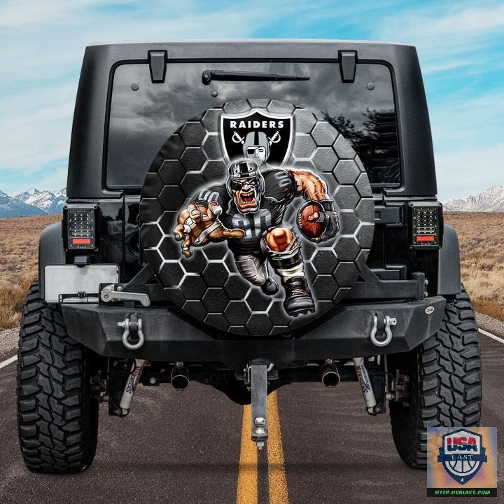 7UWmY8uO BDT270522 11xxxLas Vegas Raiders NFL Mascot Spare Tire Cover