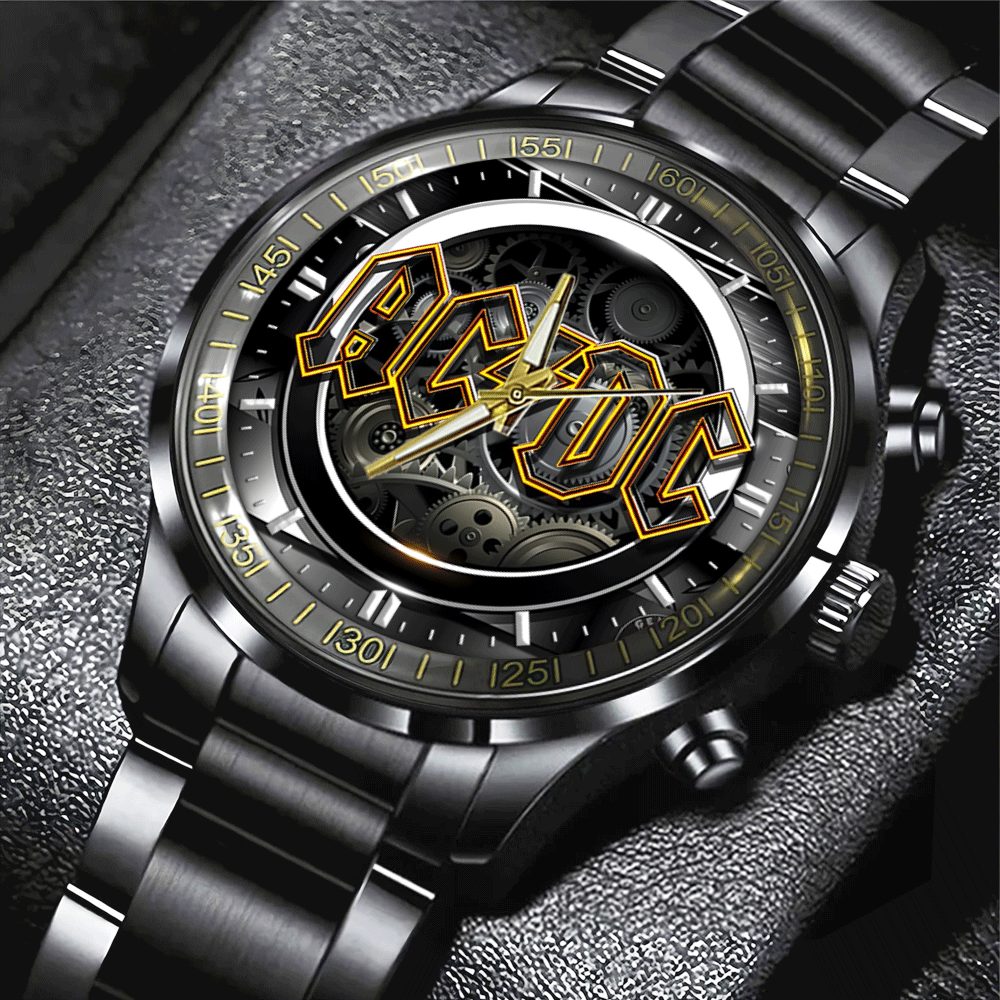 AC DC Black Stainless Steel Watch GNE2829 2