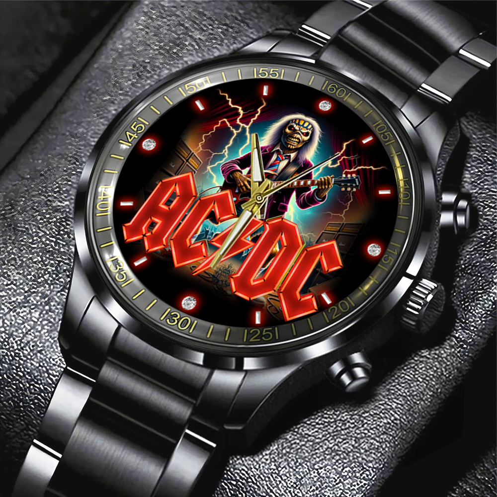 ACDC Black Stainless Steel Watch GNE PANH 1 3