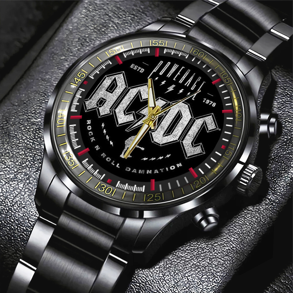 ACDC Black Stainless Steel Watch GNE PANH 1 5