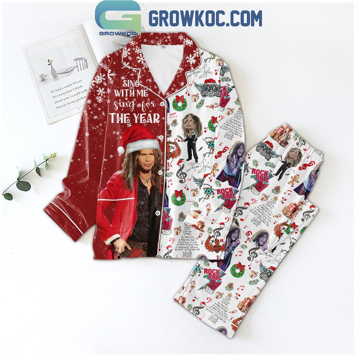 Aerosmith Sing With Me Sing For The Year Christmas Polyester Pajamas Set 1 4pXi4