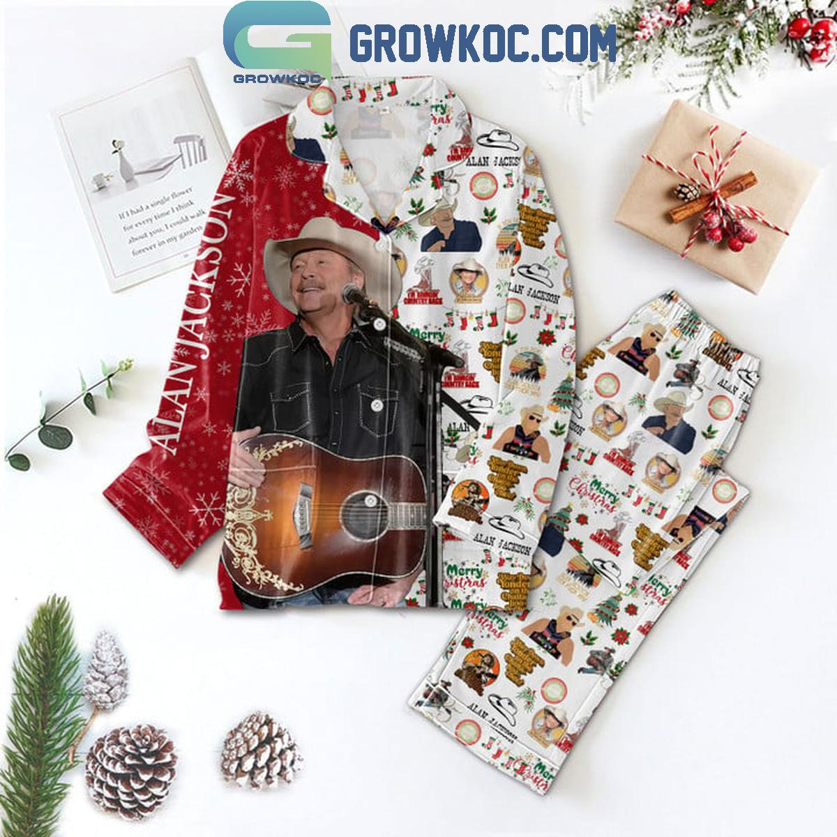 Alan Jackson Im Bringin Country Back Merry Christmas Polyester Pajamas Set 1 TWw9J