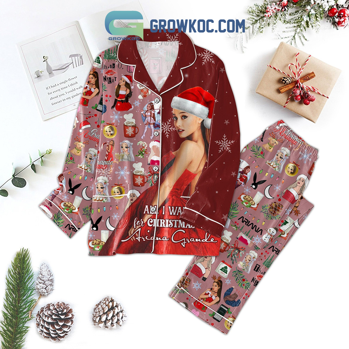 All I Want For Christmas Is Ariana Grande Pajamas Set2B1 yqy5f