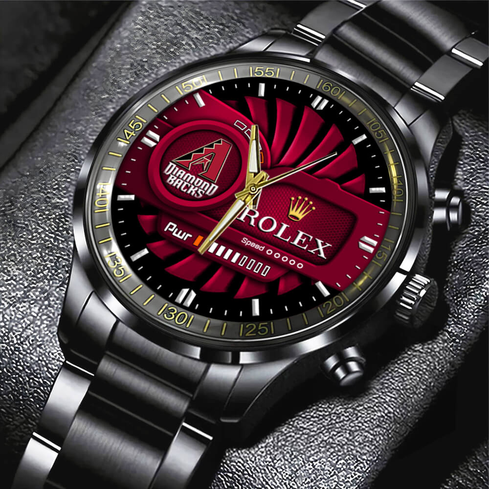 Arizona Diamondbacks Black Stainless Steel Watch MAITM13423 1