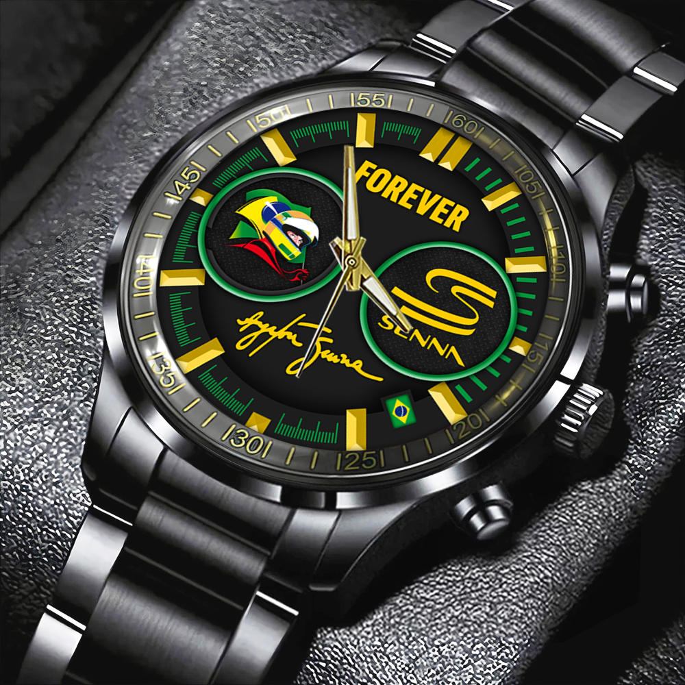 Ayrton Senna Black Stainless Steel Watch HOATT5680