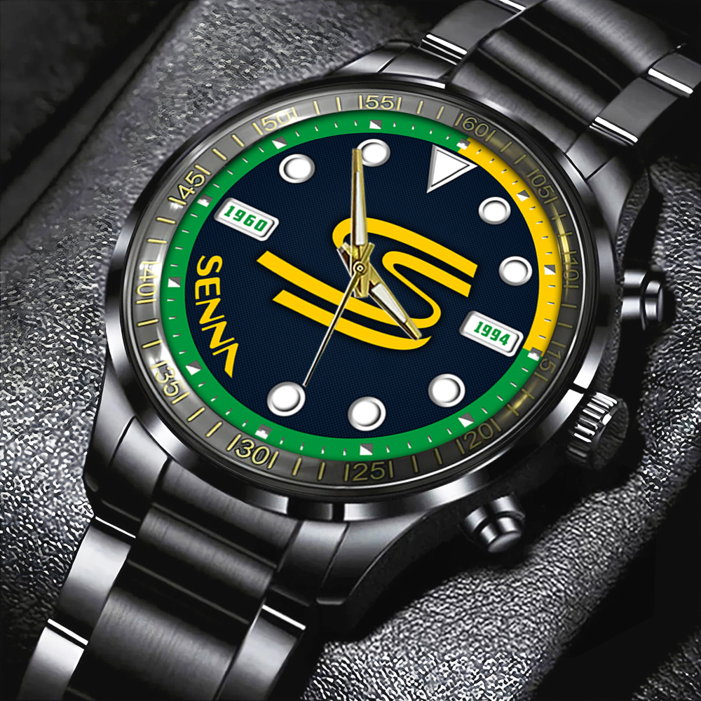 Ayrton Senna Black Stainless Steel Watch HOATT5682