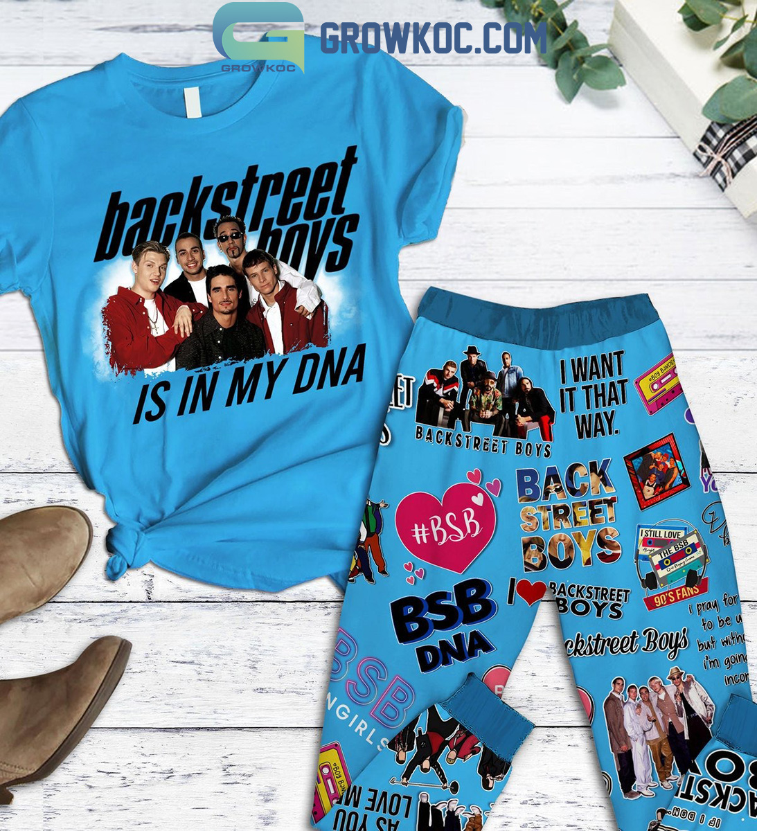Backstreet Boy Is In My DNA Blue Design Fleece Pajamas Set2B1 MLCxO Backstreet Boy Is In My DNA Blue Design Fleece Pajamas Set2B1 MLCxO