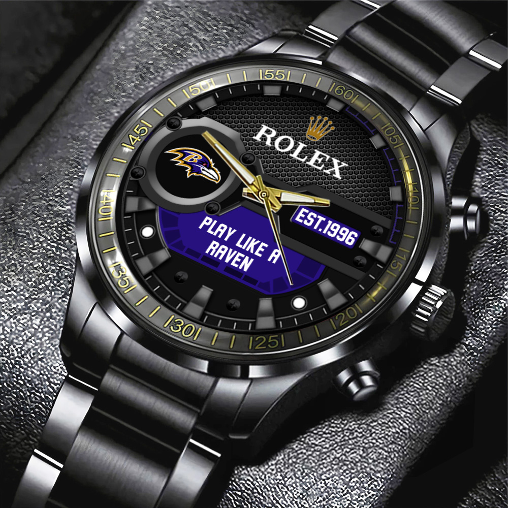 Baltimore Ravens Rolex Black Stainless Steel Watch MAITM13202