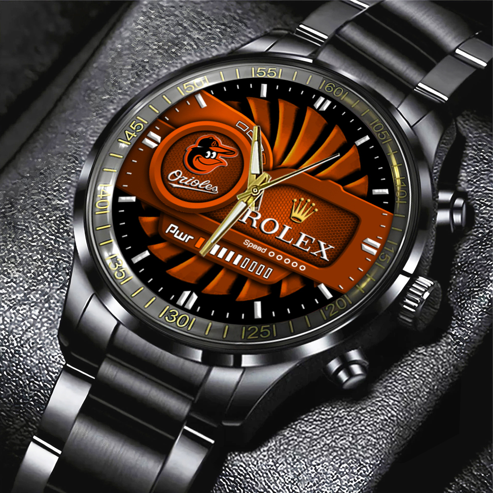 Baltimore Orioles Black Stainless Steel Watch MAITM13425