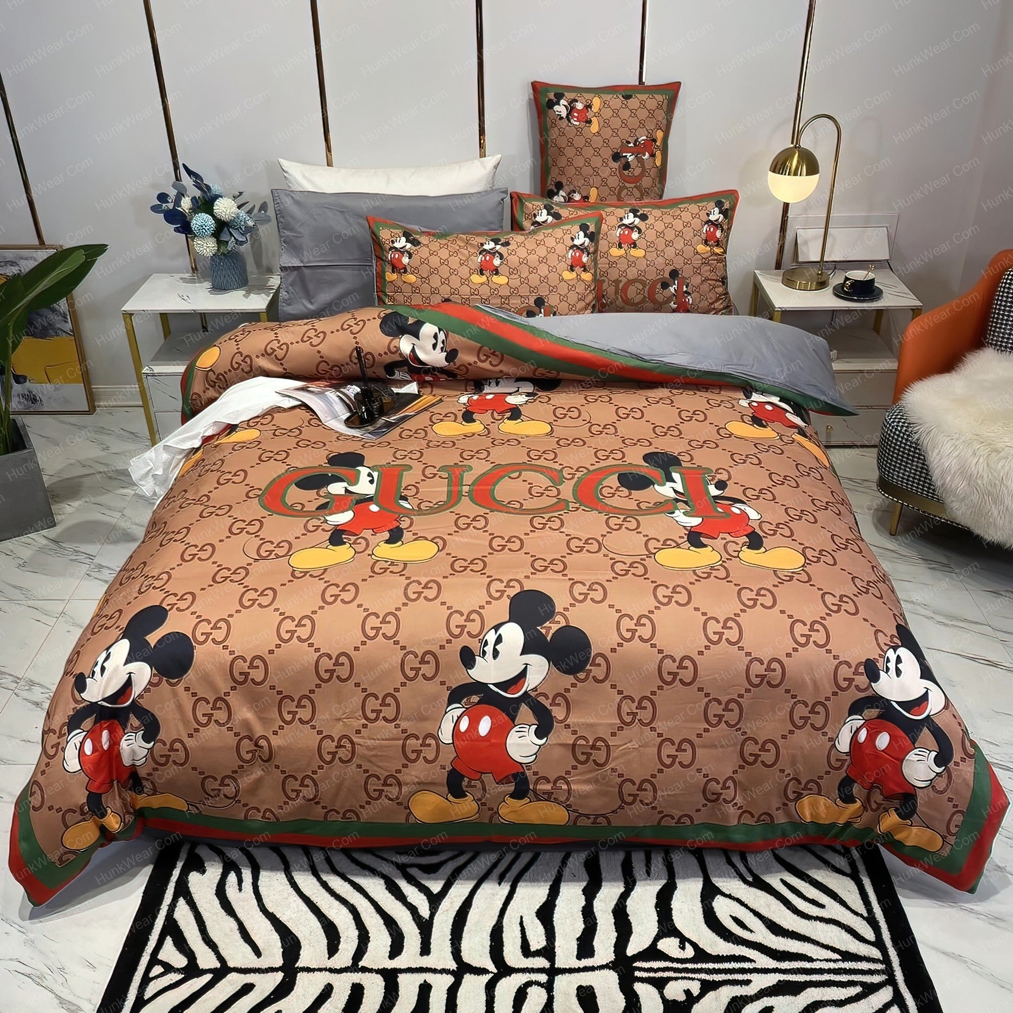 Best Gucci x Mickey In Brown Monogram Bedroom Set 9749186 1024x1024@2x