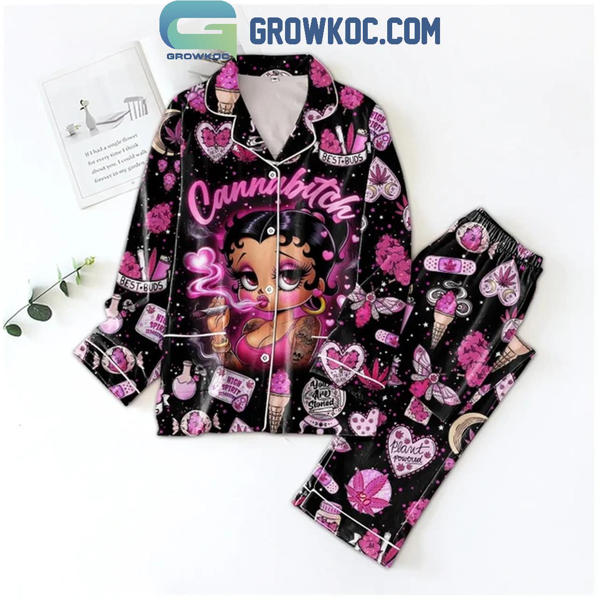 Betty Boop Cannabitch High Spirit Polyester Pajamas Set 1 6eTNP