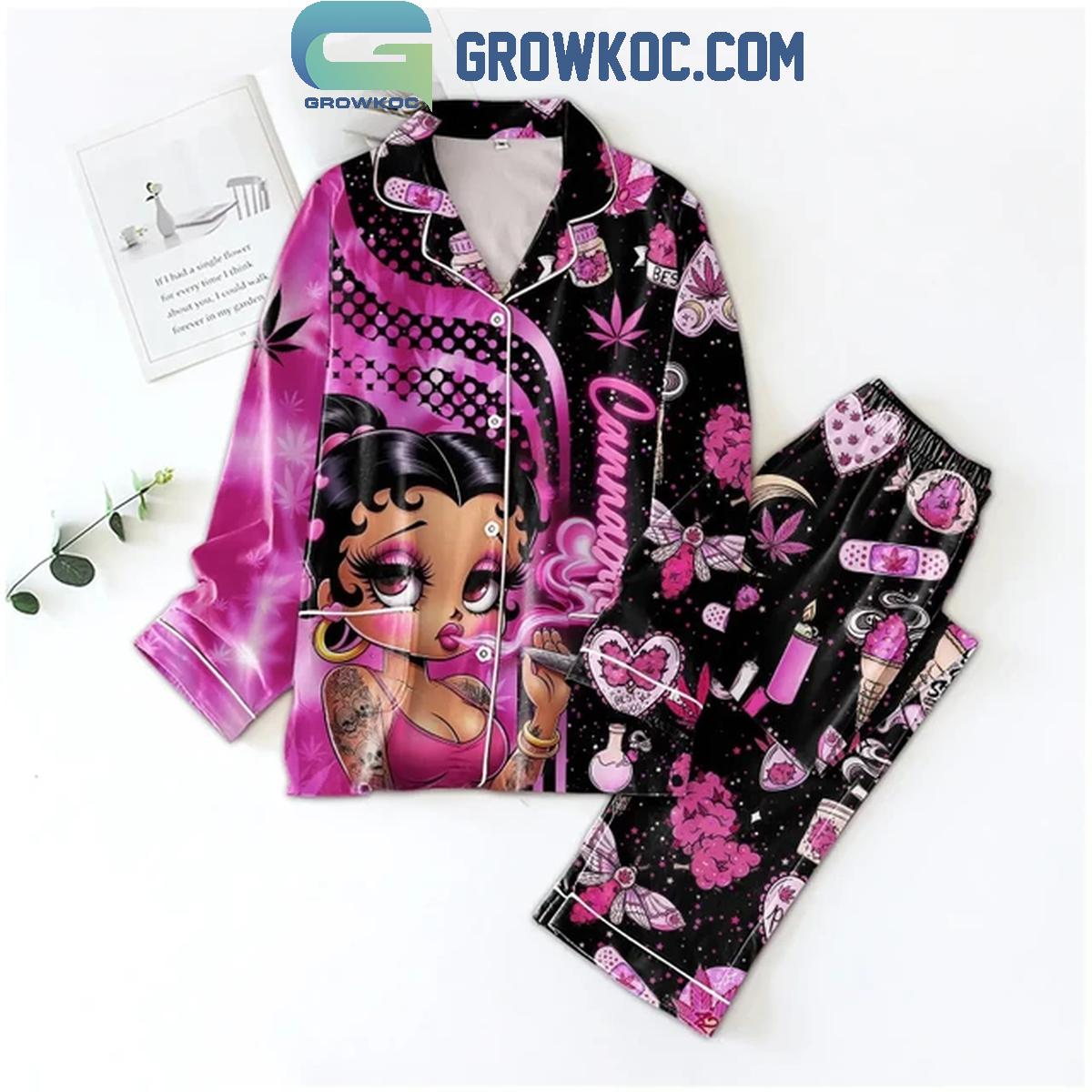 Betty Boop High Spirit For Cannabitch Polyester Pajamas Set 1 az8KR