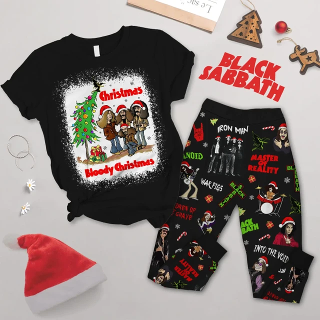 Black2BSabbath2BChristmas2BXmas2BBloody2BChristmas2B20242BFleece2BPajamas2BSet2B1 SKGYs