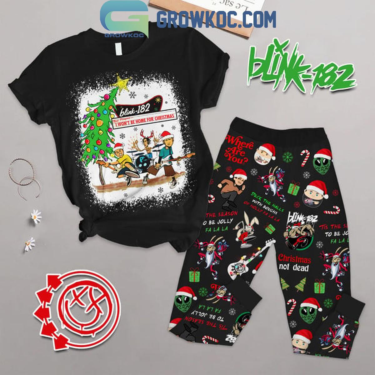 Blink 182 I Wont Be Home For Christmas 2024 Fleece Pajamas Set 1 tLMn4