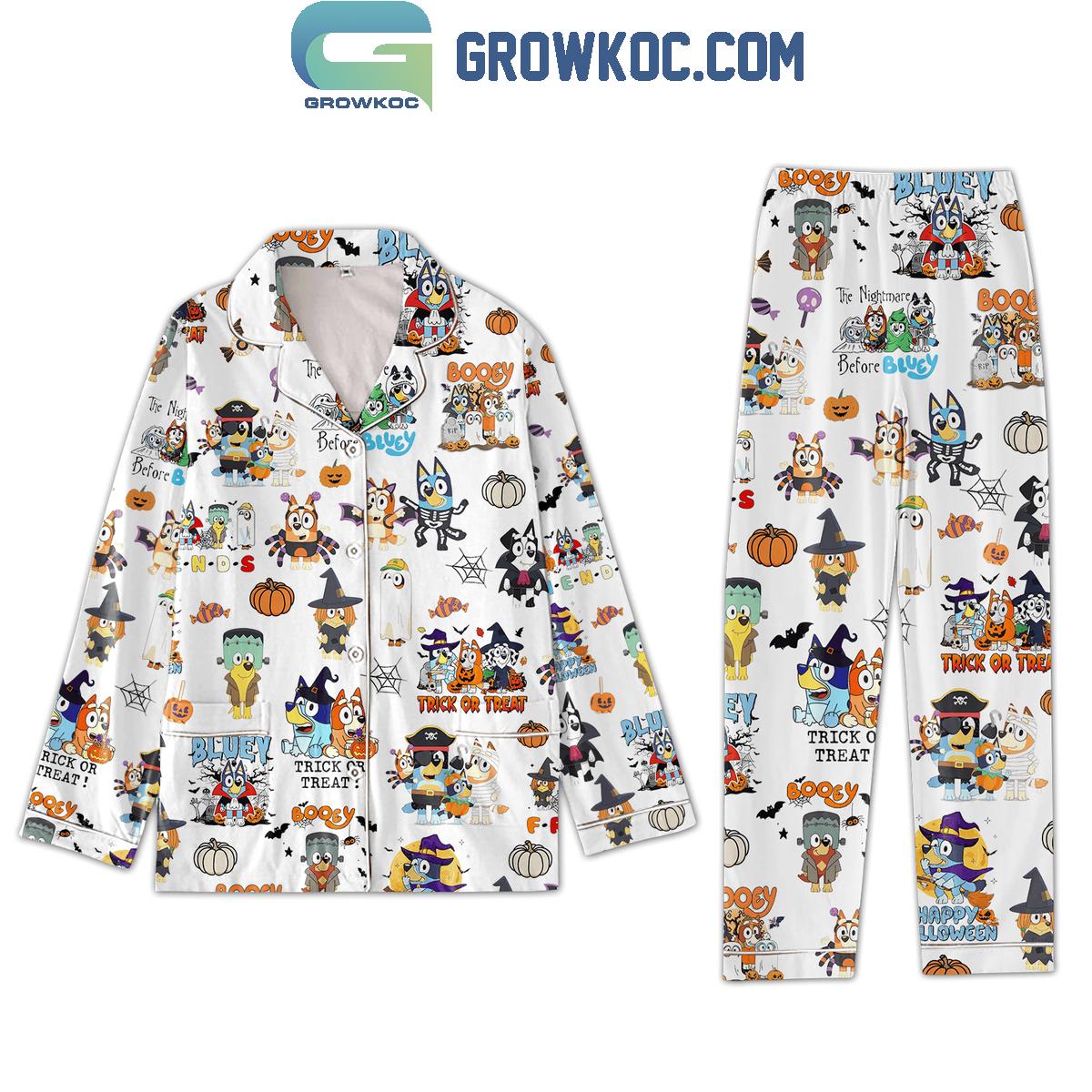 Bluey Halloween The Nightmare Before Christmas White Polyester Pajamas Set 1 rTZGZ