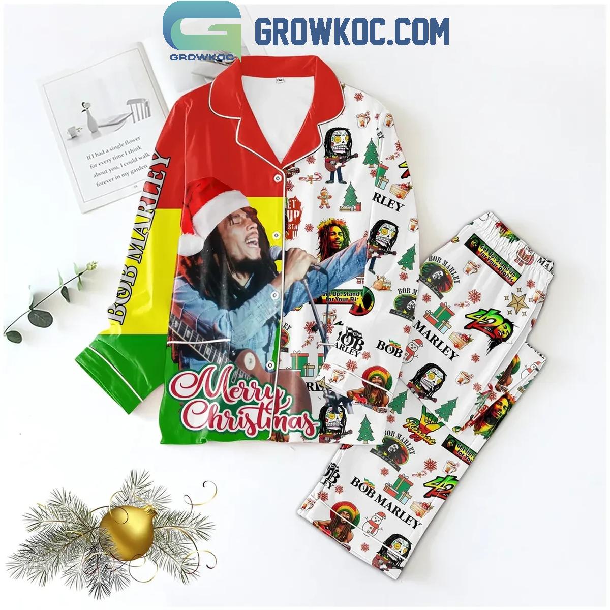 Bob Marley Just One Love Matter Merry Christmas Polyester Pajamas Set 1 DwNWj