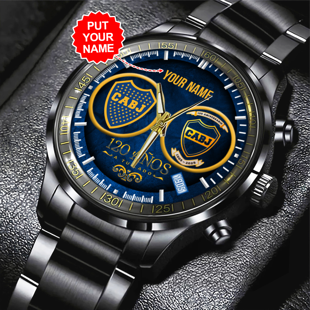 Boca Juniors 120th Anniversary 2025 Black Stainless Steel Watch GNE4253