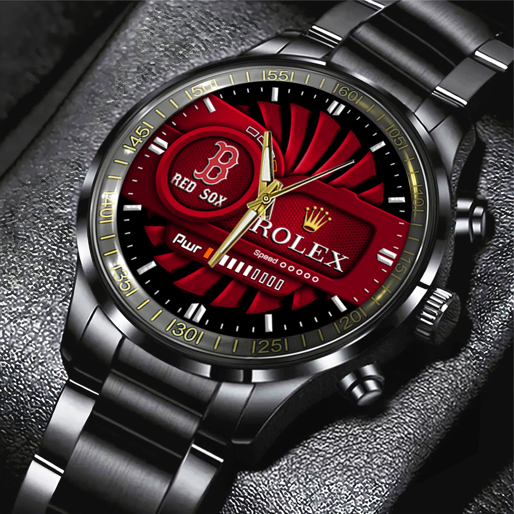 Boston Red Sox Black Stainless Steel Watch MAITM13426