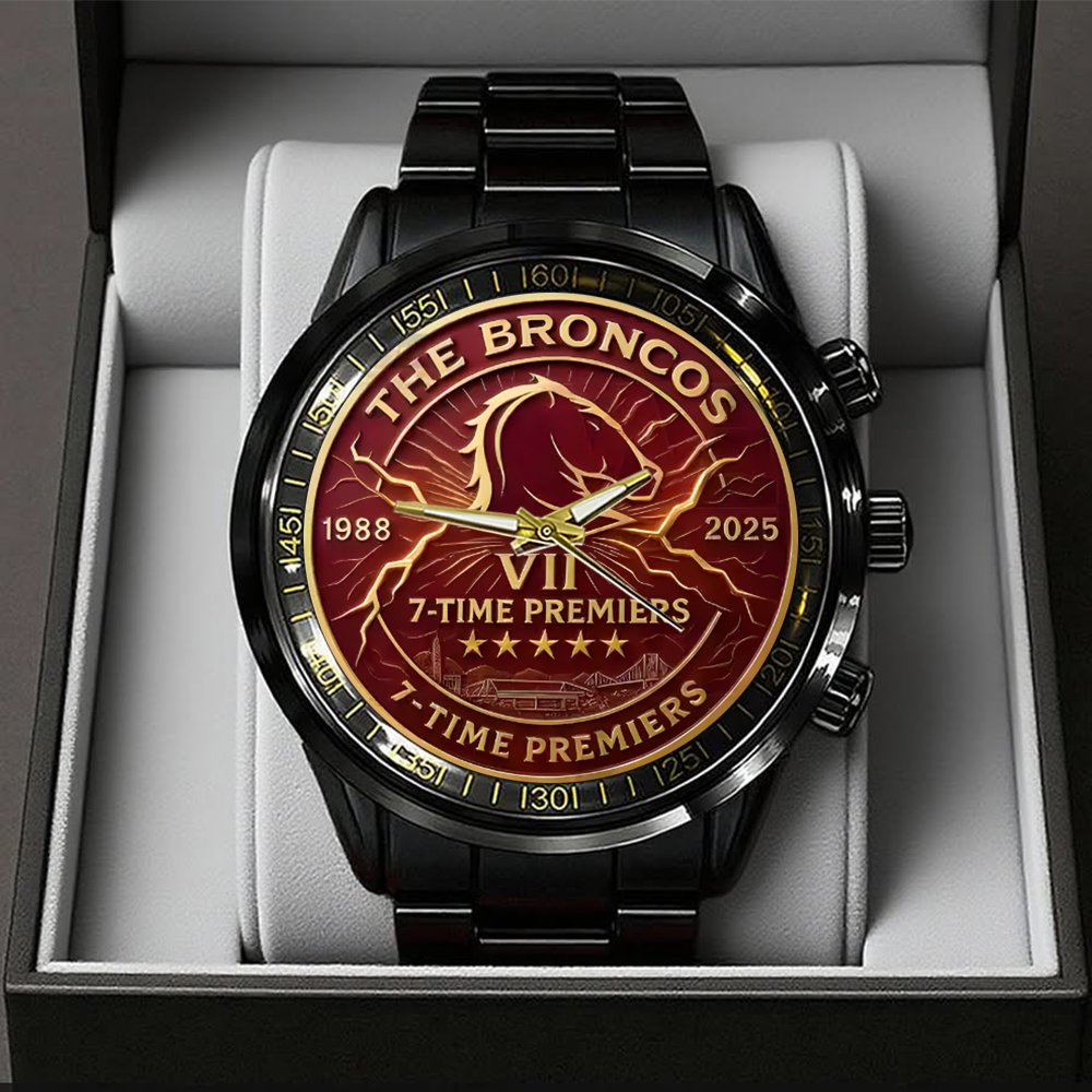 Brisbane Broncos 2025 Premiership Black Stainless Steel Watch TANTN17613
