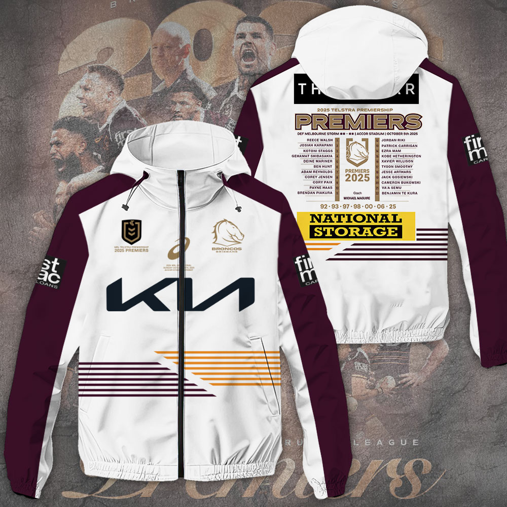 Brisbane Broncos 2025 Premiership Windbreaker Jacket TANTN17303 mockup