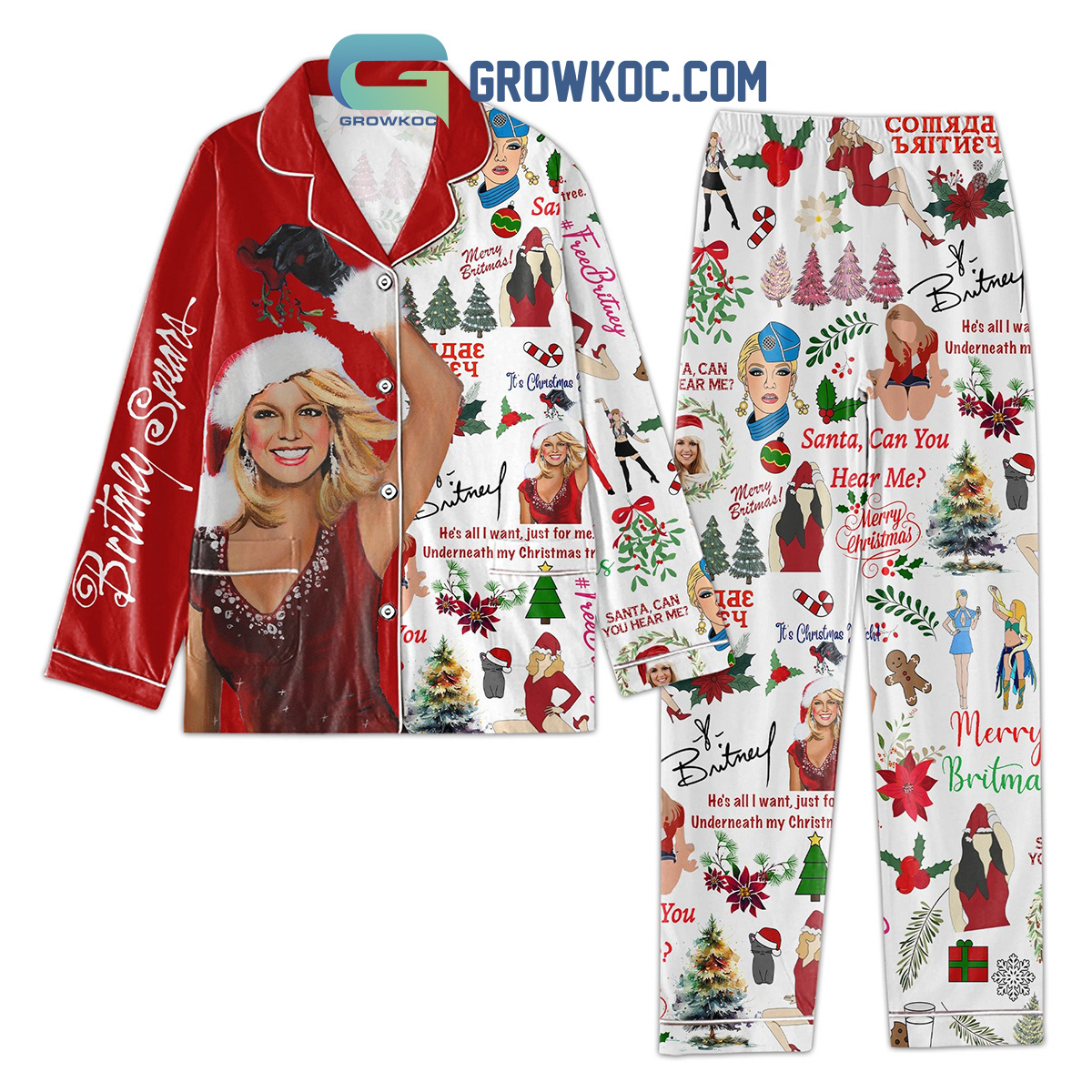 Britney Spears Hes All I Want Just For Me Underneath My Christmas Tree Pajamas Set2B1 P0mvJ