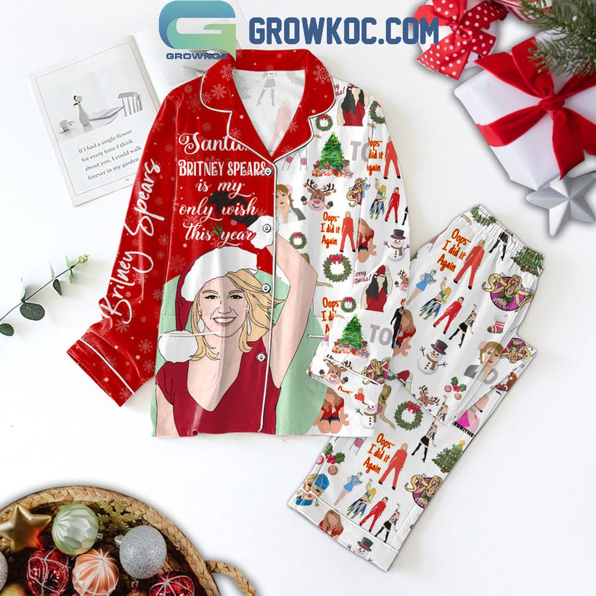 Britney Spears Is My Only Wish This Year Christmas Polyester Pajamas Set 1 XTJdl