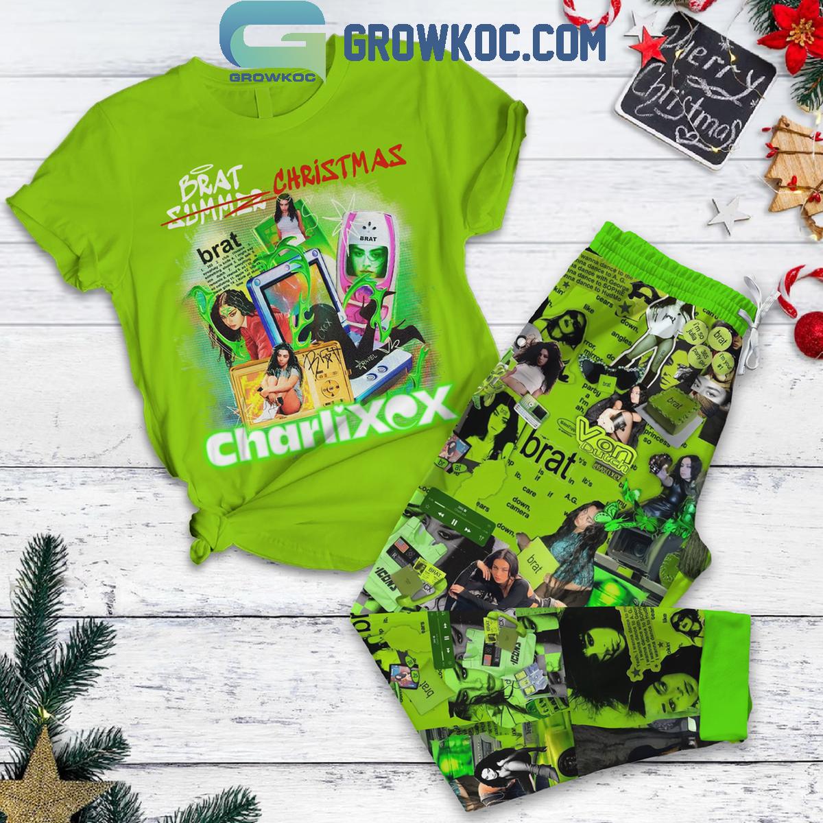 Charlie XCX Brat 2024 Christmas Fleece Pajamas Set 1 Rsr4S